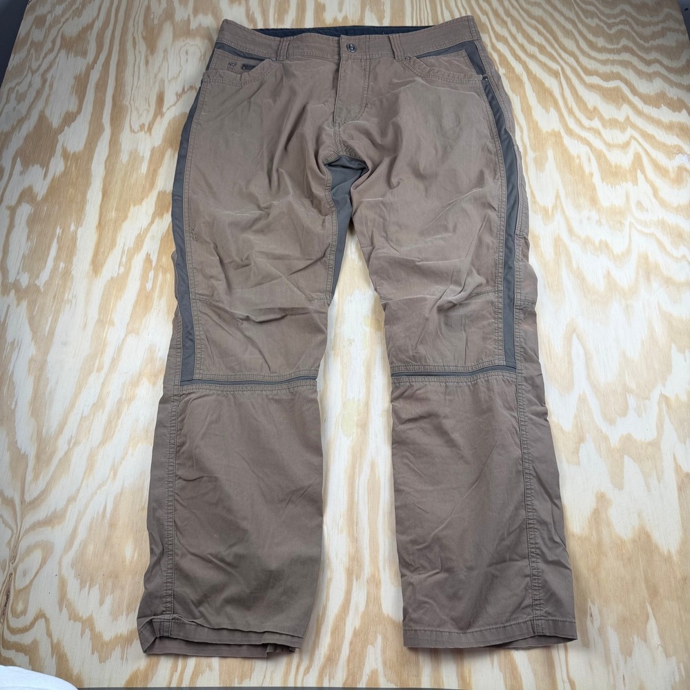 Kuhl Exoskeleton Mens 36x32 Hiking Pants Brown Cargo Outdoor Technical Trousers